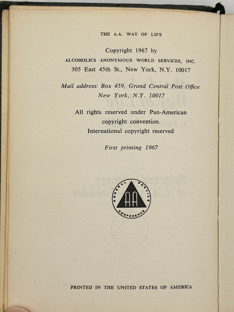 The AA Way of Life - First Printing from 1967