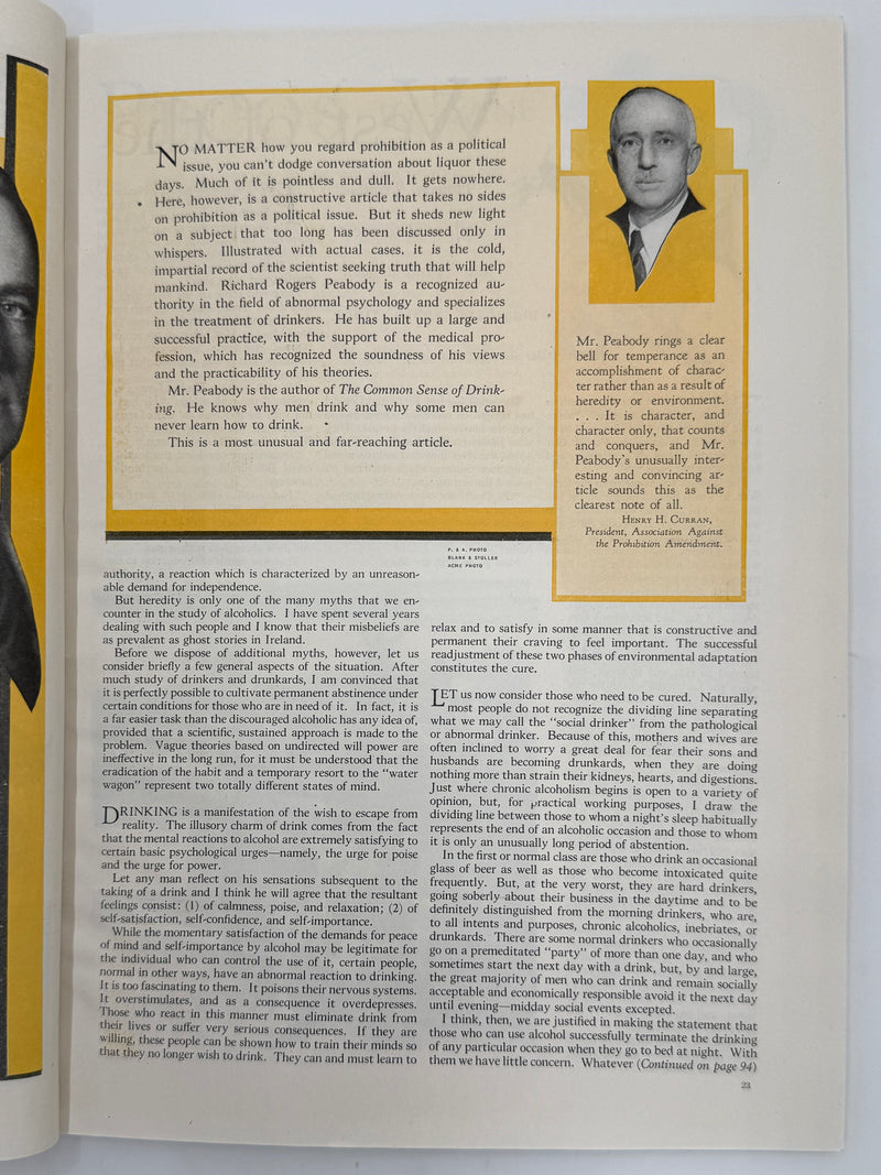 The American Magazine - Includes 'Why Men Drink' by Richard Peabody - September 1931