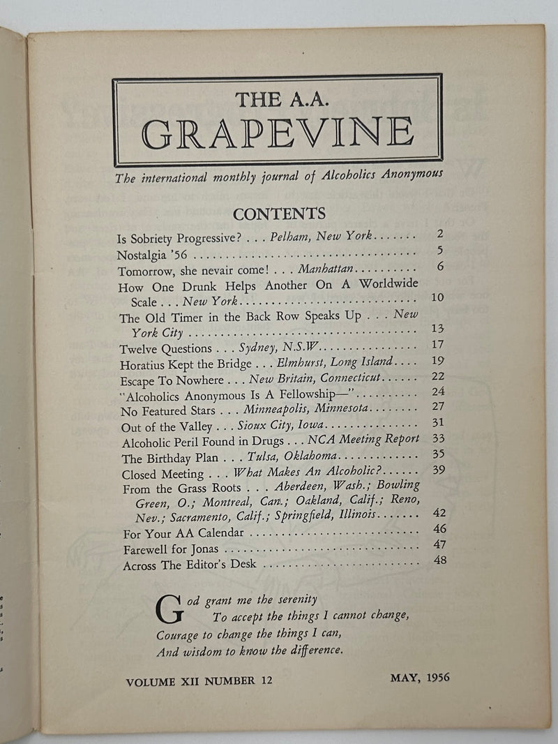 AA Grapevine from May 1956