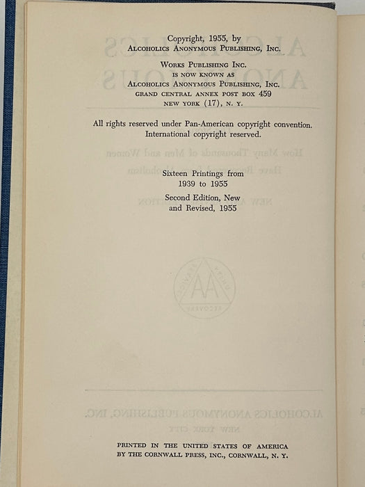 Alcoholics Anonymous Second Edition 2nd Printing - ODJ West Coast Collection