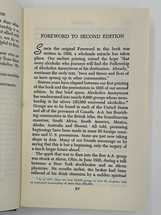 Alcoholics Anonymous 2nd Edition 13th Printing from 1972 - ODJ Recovery Collectibles