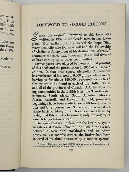 Alcoholics Anonymous Second Edition 15th Printing from 1973 - ODJ