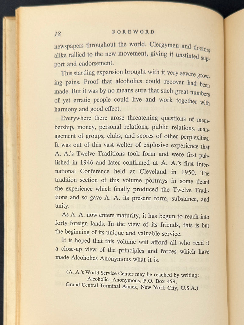 Twelve Steps and Twelve Traditions — First Printing (1953) Harper & Brothers Edition — Original Dust Jacket