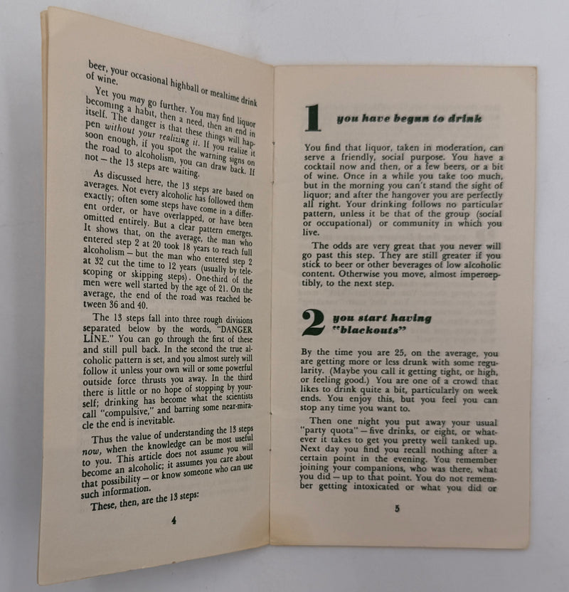 13 Steps To Alcoholism - Which Step Are You On? - NCA Pamphlet