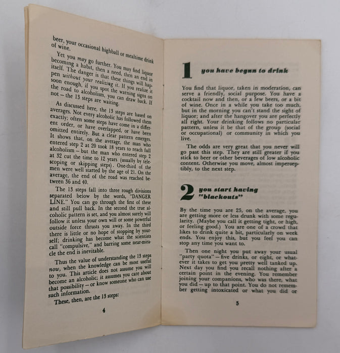 13 Steps To Alcoholism - Which Step Are You On? - NCA Pamphlet