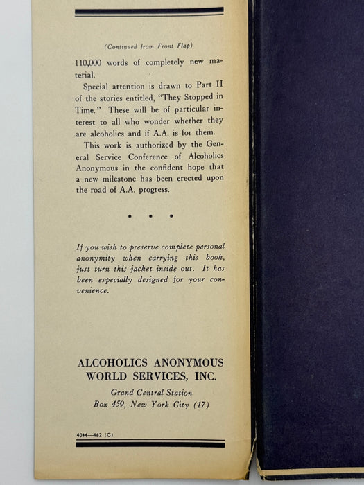 Alcoholics Anonymous Second Edition 5th Printing with ODJ