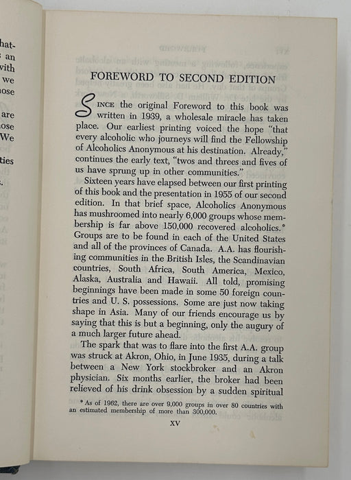 Alcoholics Anonymous Second Edition 5th Printing 1962 - RDJ