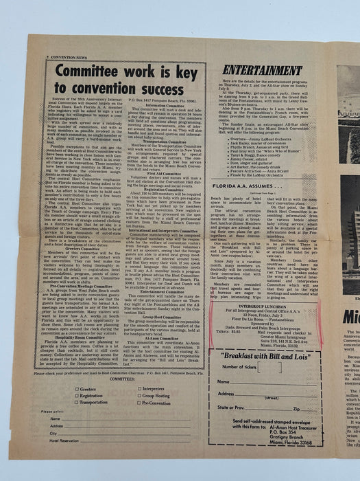 35th Anniversary International - AA Convention News - April 1970