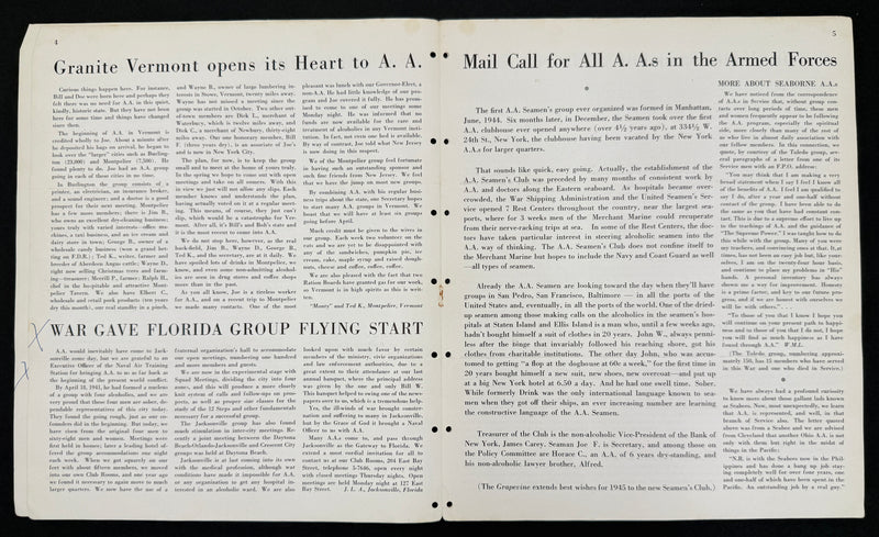 The A.A. Grapevine — January 1945 | Volume I, No. 8