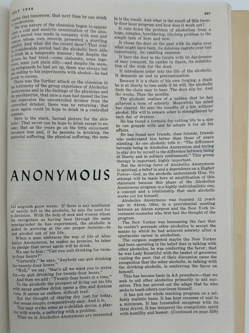 Hygeia: The Health Magazine from July 1948 - Alcoholics Anonymous
