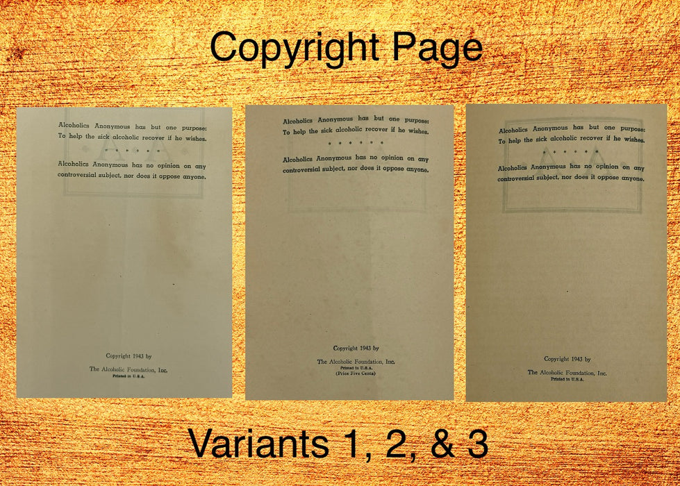 Alcoholics Anonymous 1943–1944 Early Pamphlet — Complete Set of Six Variants