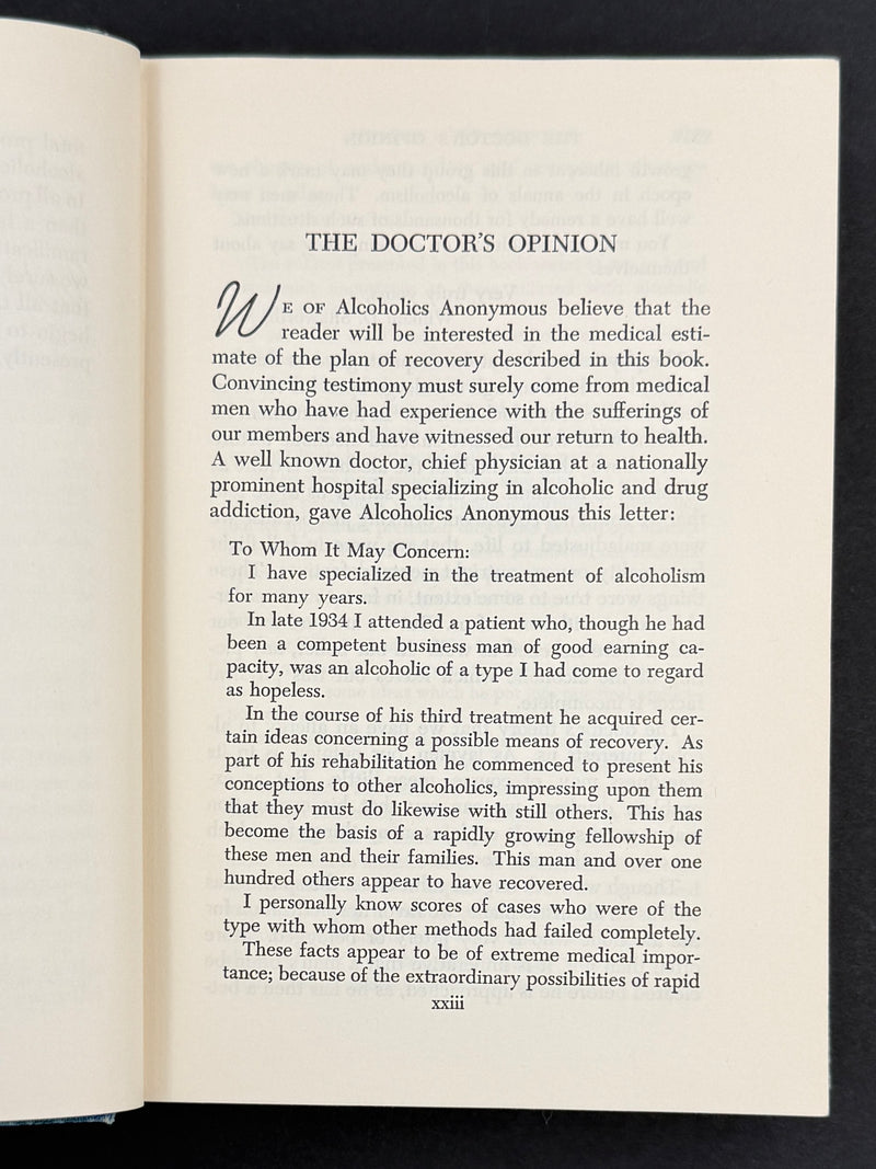 Alcoholics Anonymous — Second Edition, Third Printing (1959) — Reproduction Dust Jacket