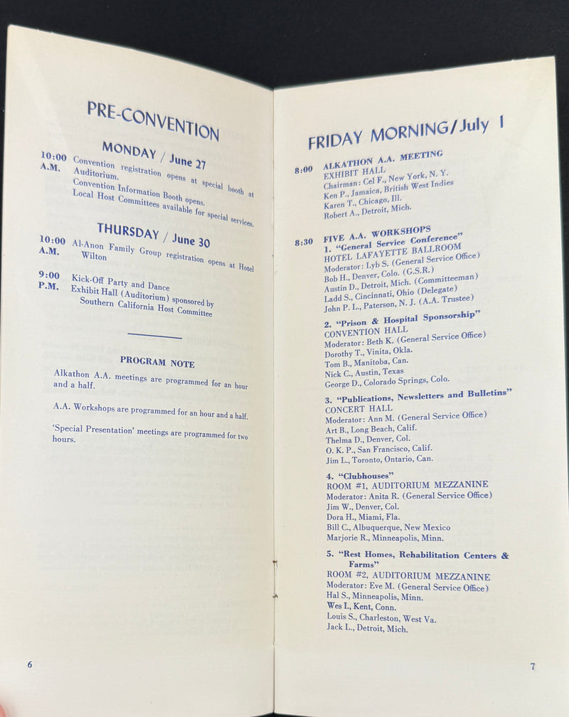 1960 Alcoholics Anonymous 25th Anniversary International Convention Collection — Long Beach, California