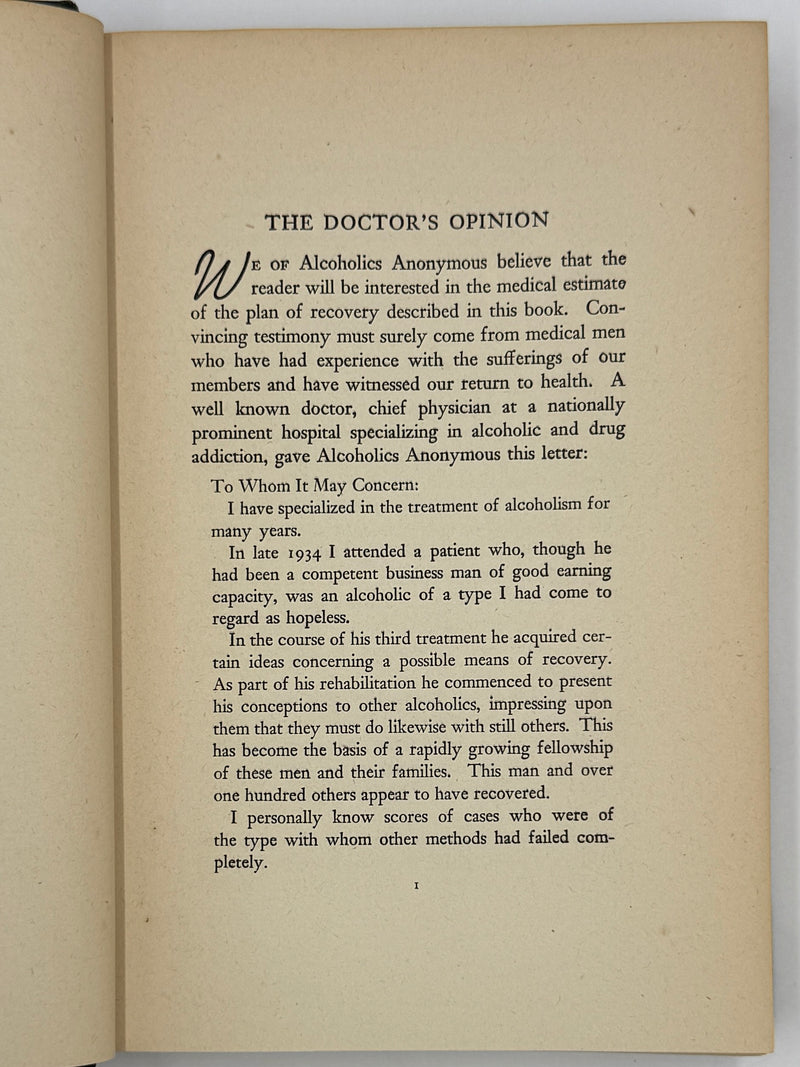 Alcoholics Anonymous First Edition — 7th Printing, January 1945 | Exceptional Condition
