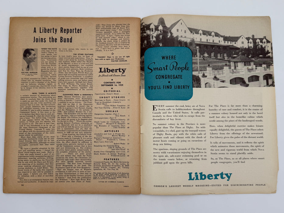 Canadian issue of the Liberty Magazine from September 1939 - Alcoholics and God article