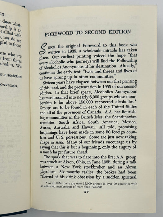 Alcoholics Anonymous Second Edition 16th Printing from 1974 - ODJ