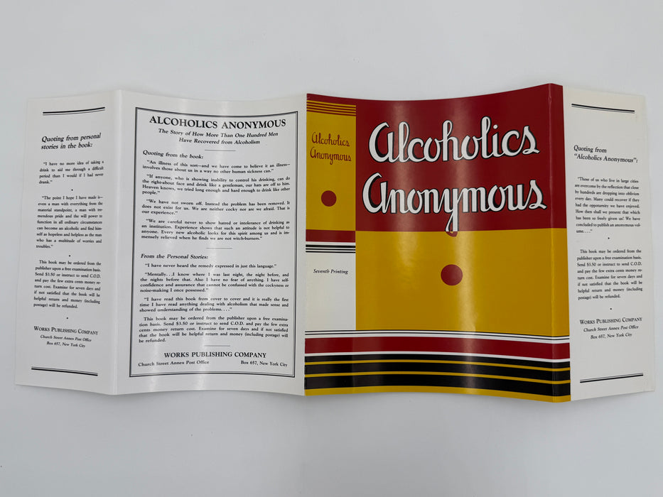 Alcoholics Anonymous Extremely RARE First Edition 7th Printing Big Book from 1945 - RDJ