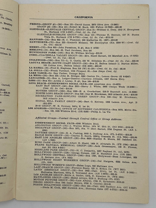 List of AA Groups as of February 1948 Booklet West Coast Collection