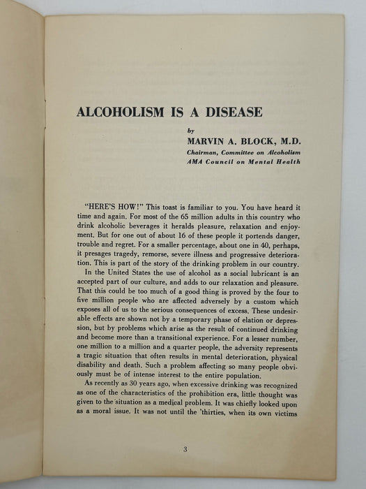 Alcoholism is a Disease - NCA Pamphlet