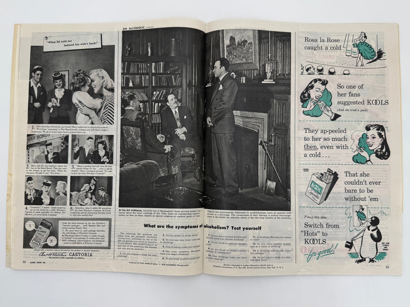 Look Magazine from June 1945 - Case History of an Alcoholic Recovery Collectibles