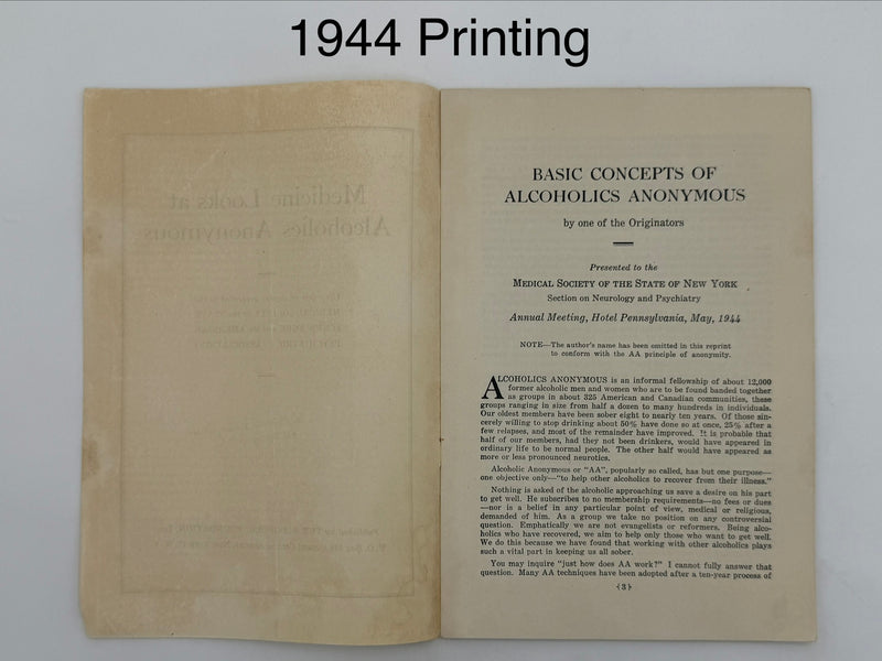 Medicine Looks at Alcoholics Anonymous — 4-Pamphlet Edition Set (1944 / 1946 / 1949 / 1953)