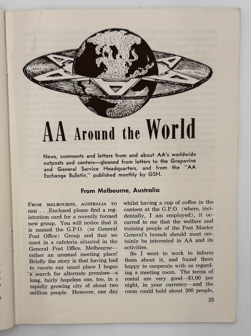 AA Grapevine from August 1957