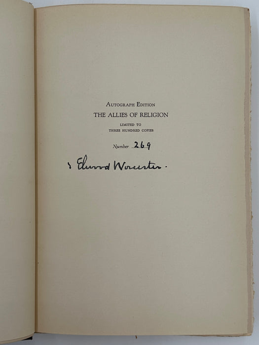 SIGNED by Elwood Worcester - Allies of Religion - Limited Edition with Memorial Pamphlet