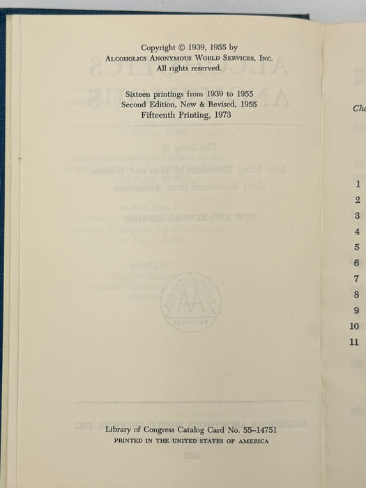 Alcoholics Anonymous Second Edition 15th Printing from 1973 - ODJ