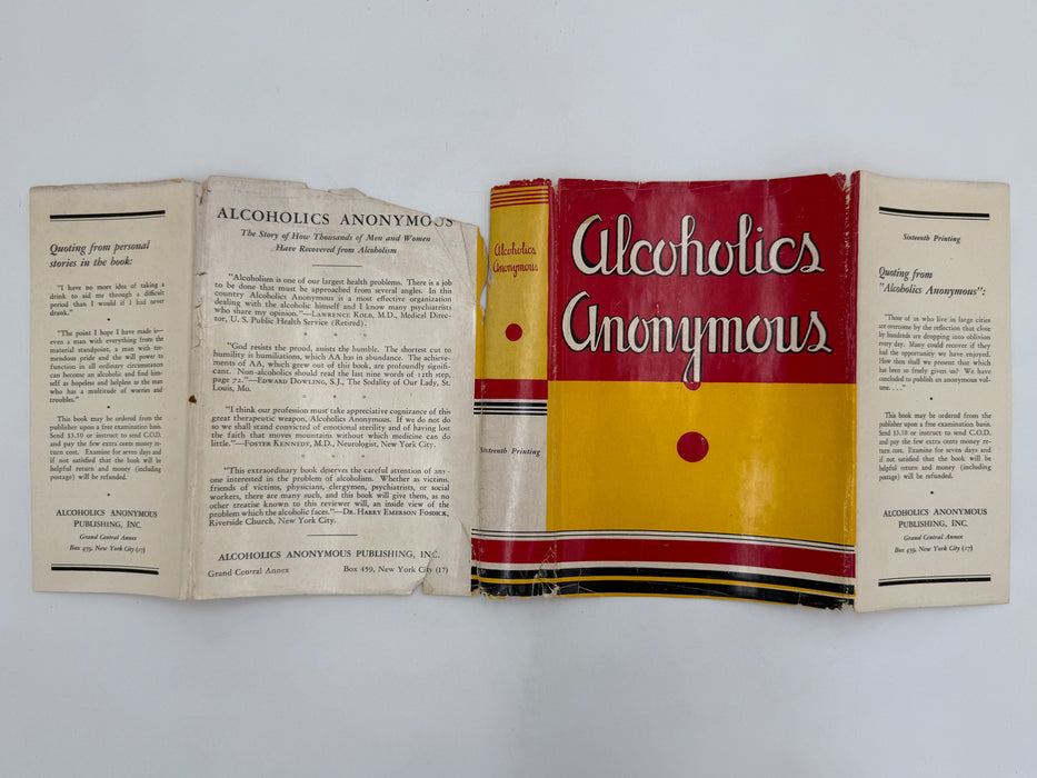 Alcoholics Anonymous First Edition 16th Printing from 1954 with ODJ