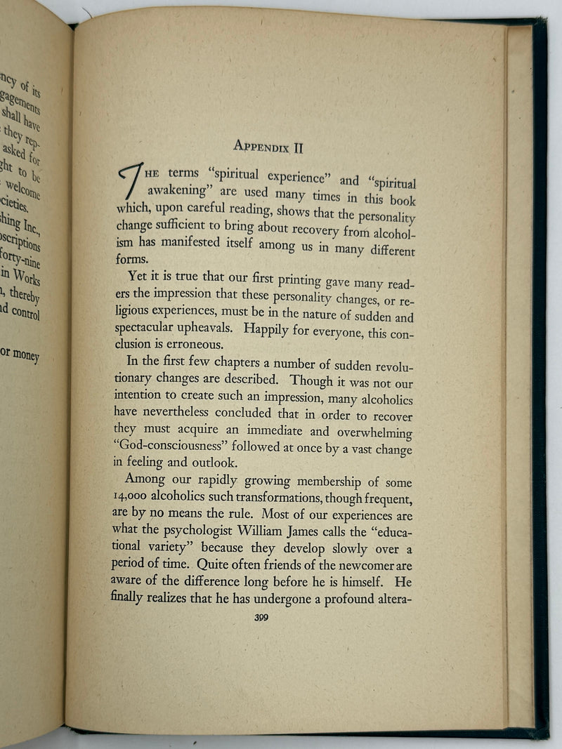 Alcoholics Anonymous First Edition — 7th Printing, January 1945 | Exceptionally Rare Wartime Big Book