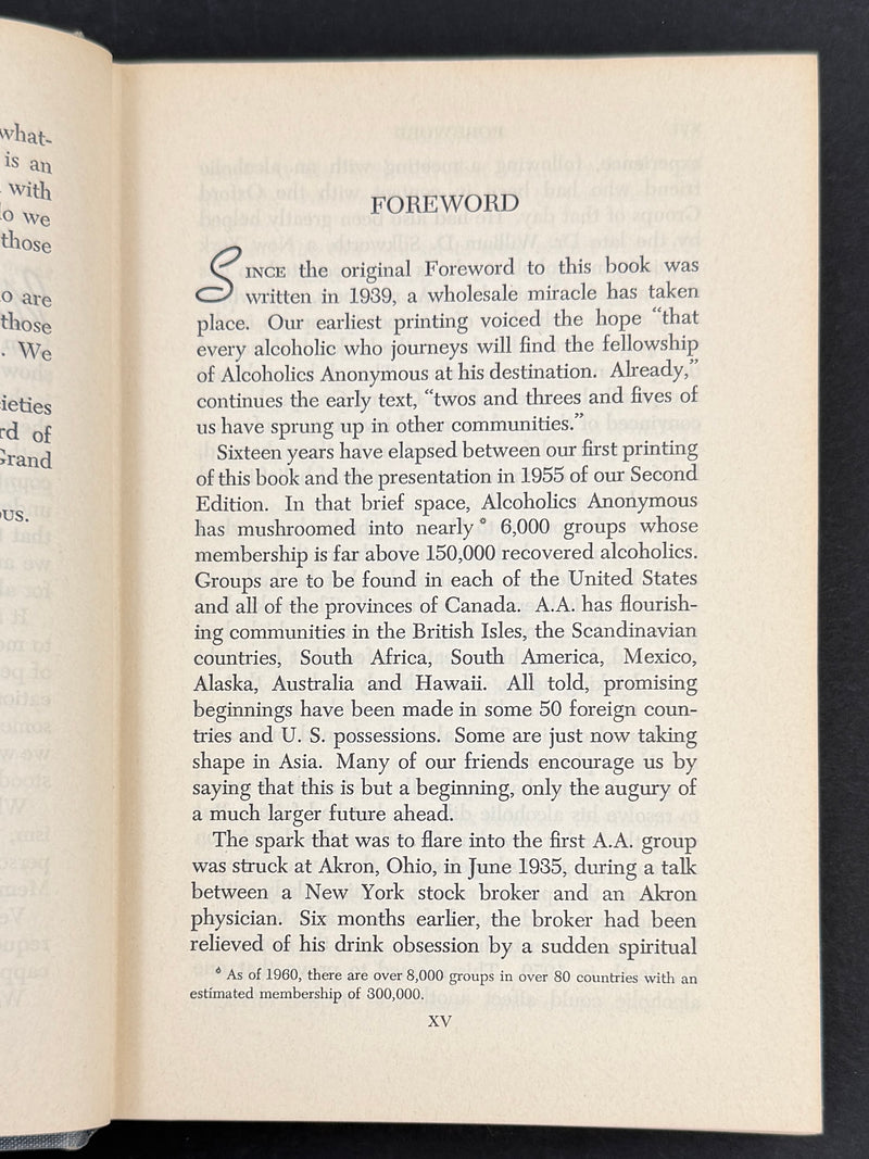 Alcoholics Anonymous — Second Edition, Fourth Printing — 1960
