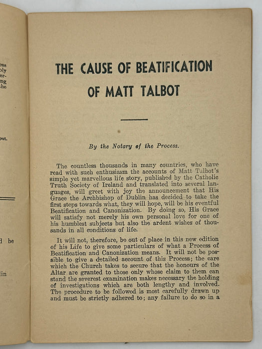 Matt Talbot by Sir Joseph Glynn, LL.D. - 1931