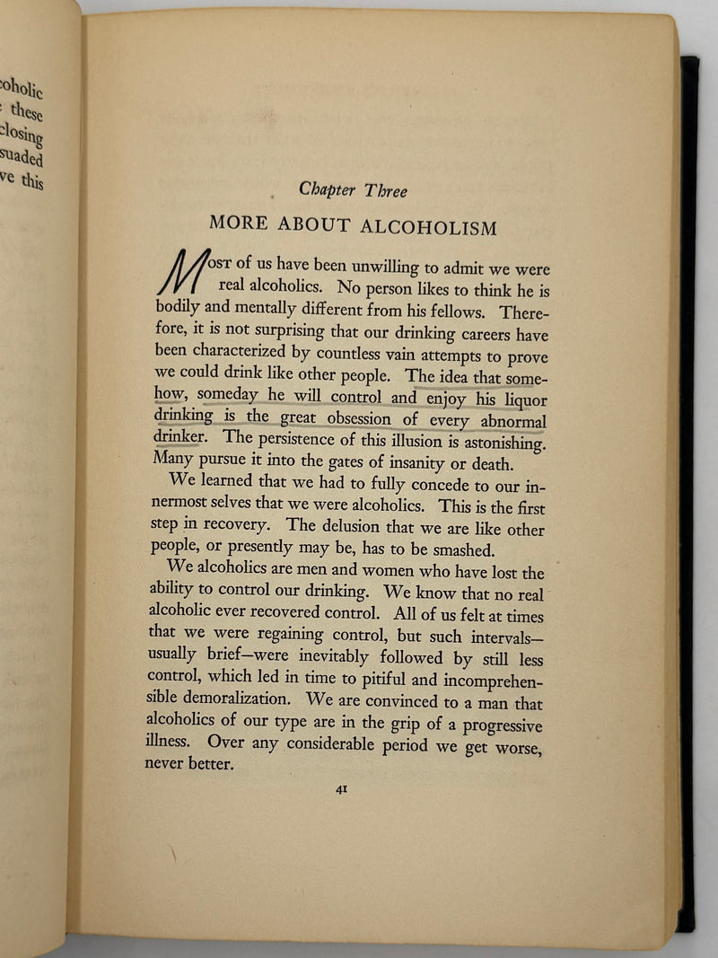 Alcoholics Anonymous Big Book First Edition 2nd Printing from 1941
