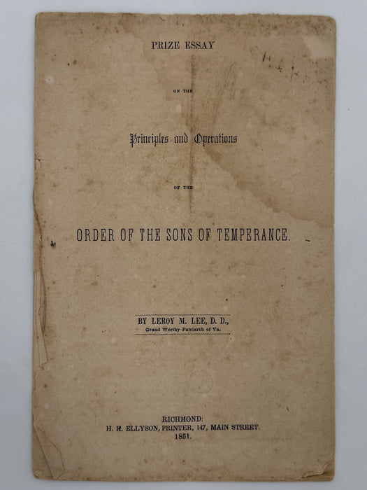 Set of Three Early Sons of Temperance Publications (ca. 1850–1855)