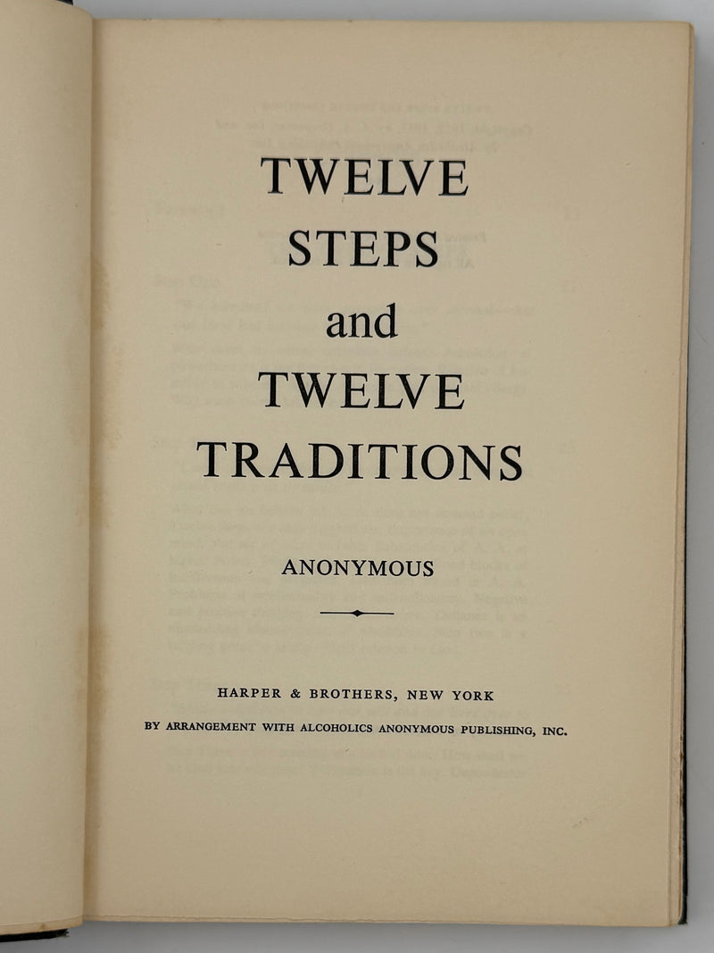 Twelve Steps and Twelve Traditions — First Edition, Second Printing (1960) Harper & Brothers Issue — Original Dust Jacket
