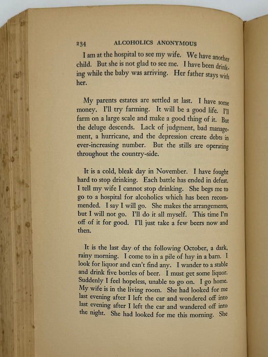 Alcoholics Anonymous — First Edition, First Printing (1939) | Reproduction Dust Jacket