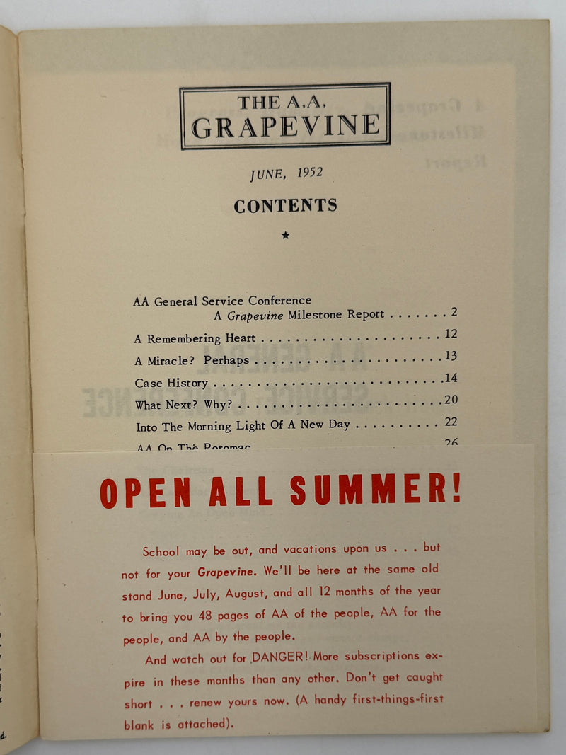 AA Grapevine - General Service Conference - June 1952