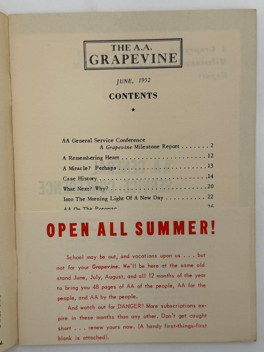 AA Grapevine - General Service Conference - June 1952