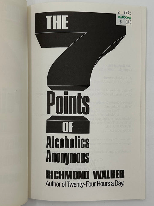 The 7 Points of Alcoholics Anonymous by Richmond Walker West Coast Collection
