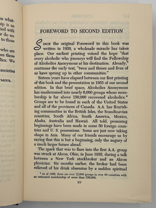 Alcoholics Anonymous Second Edition 8th Printing from 1966 - ODJ