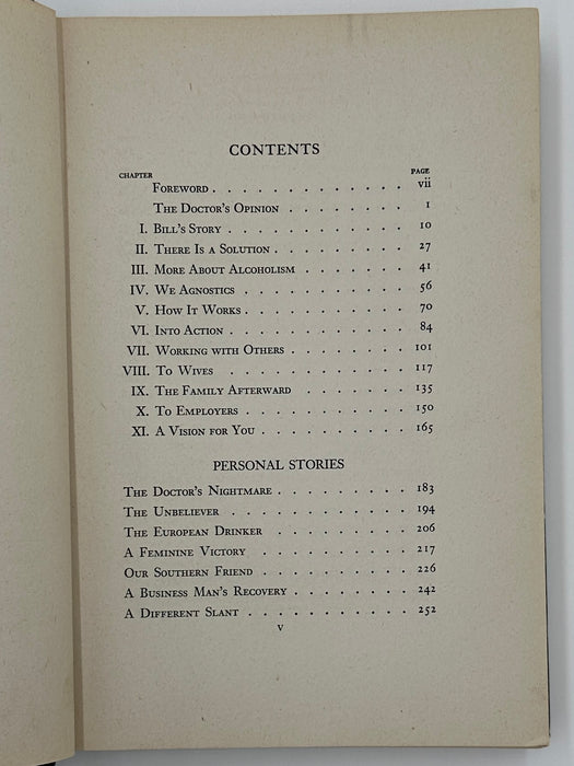 Alcoholics Anonymous Extremely RARE First Edition 7th Printing Big Book from 1945