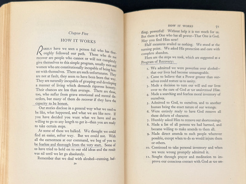 Alcoholics Anonymous Big Book — First Edition, First Printing — April 1939