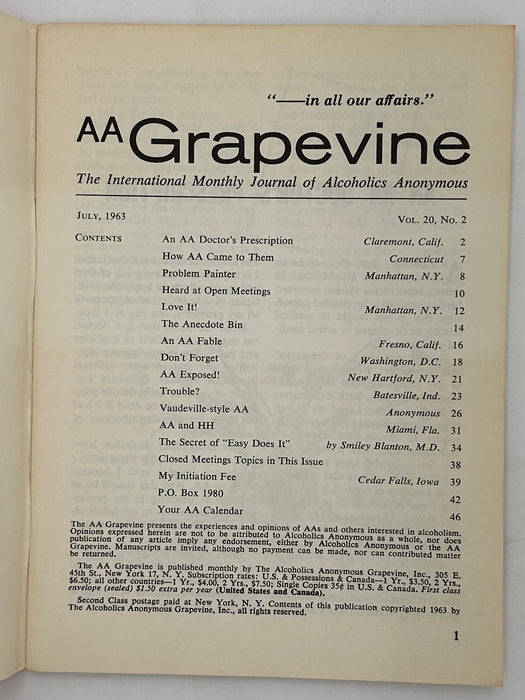 AA Grapevine from July 1963 - Love It