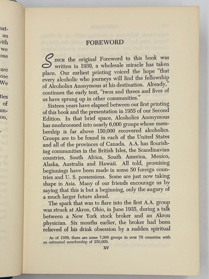 Alcoholics Anonymous Second Edition — Third Printing (1959) with RDJ