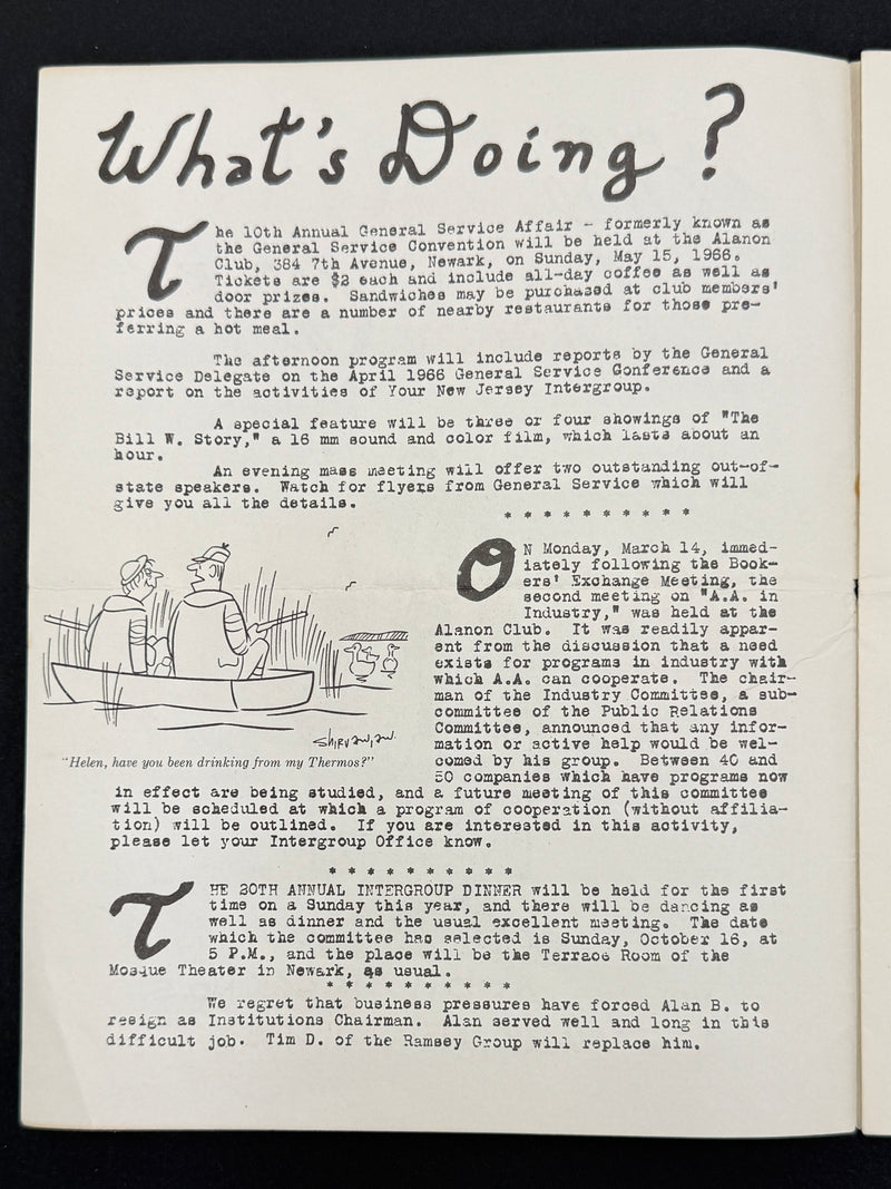 The Envoy Vol. I No. 5 — April 1966 — Newark, New Jersey A.A. Newsletter