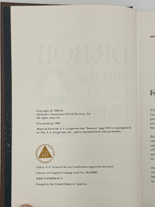 Signed by Clarence Snyder - Dr. Bob and the Good Oldtimers - First Printing from 1980