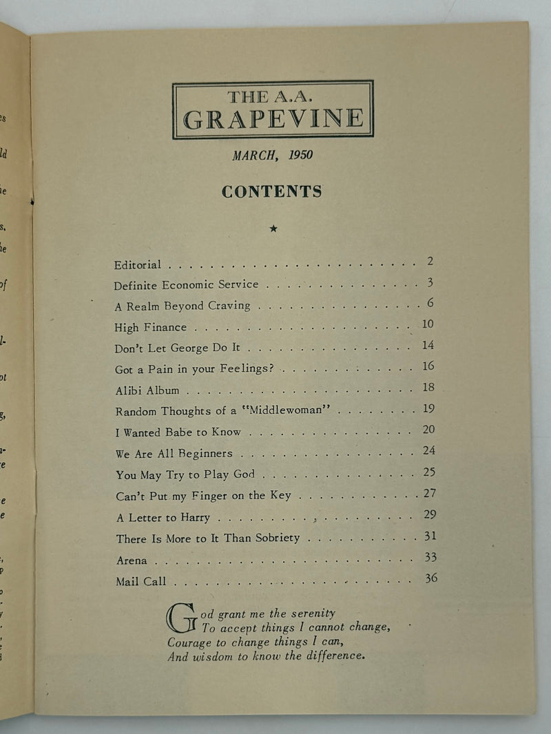 AA Grapevine from March 1950