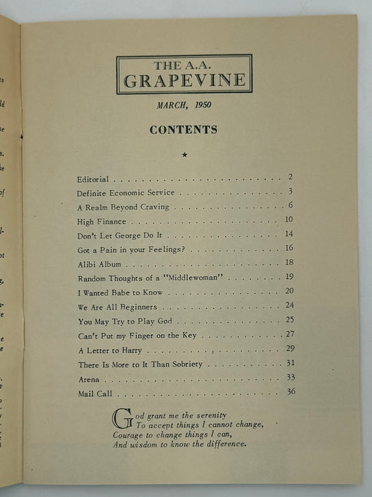 AA Grapevine from March 1950