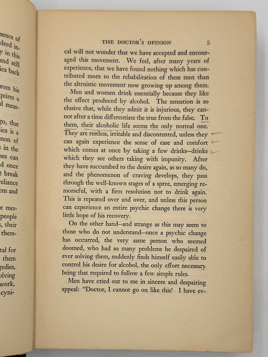 Alcoholics Anonymous Big Book First Edition 2nd Printing from 1941