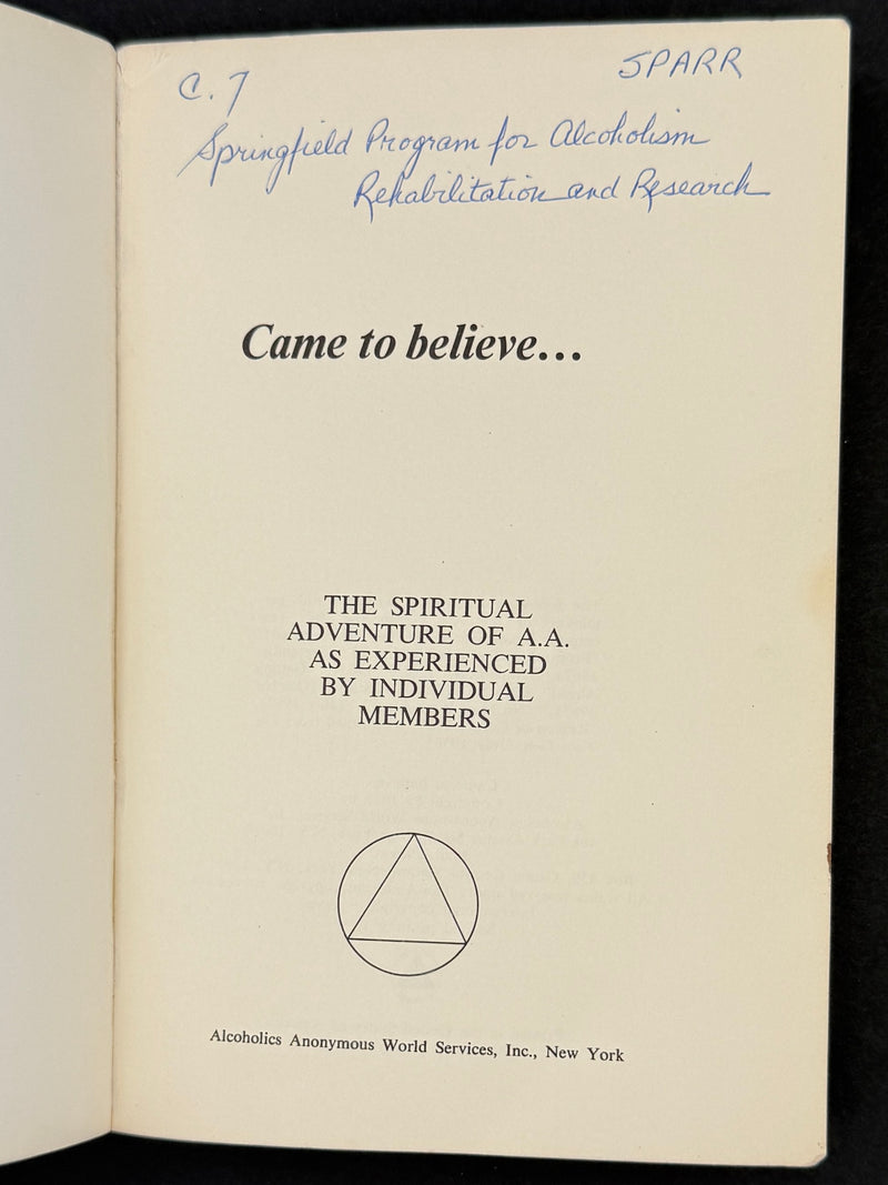 Came to Believe - Second Printing from 1973